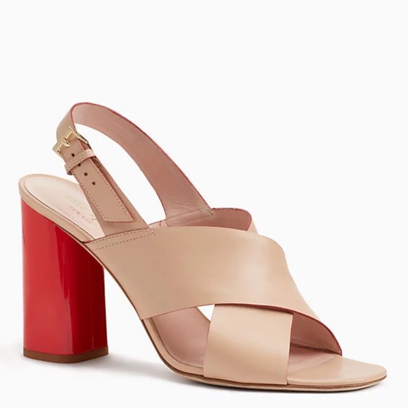 kate spade Shoes - Gently loved kate spade nude red heels sz 7 1/2